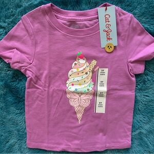 Cat & Jack Purple Ice Cream Graphic Tee Size 2T